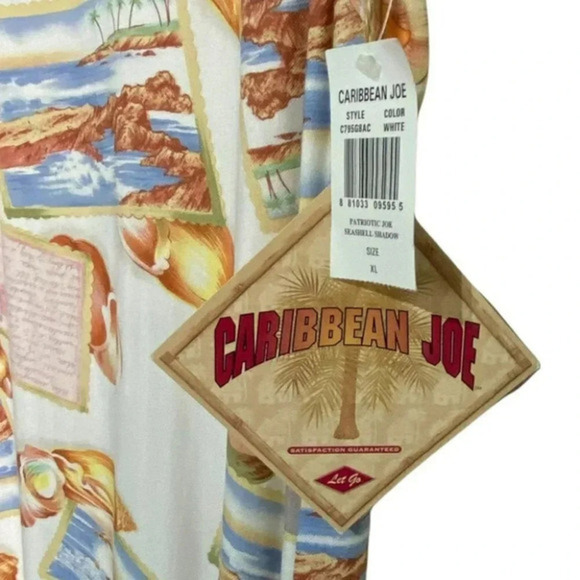 Caribbean Joe XL seashell shadow Hawaiian maxi sleeveless dress NEW‎ - Picture 4 of 7